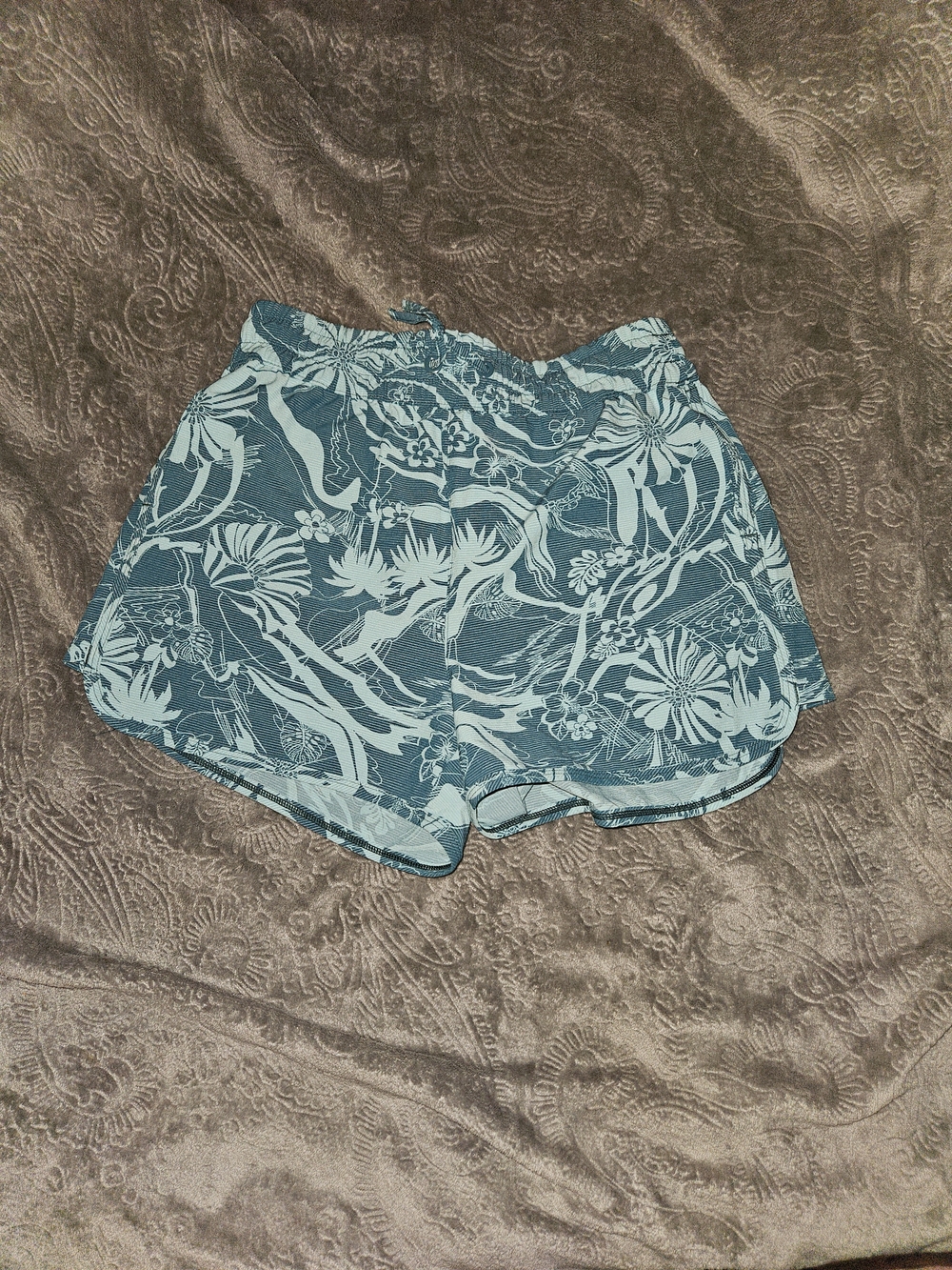 Athleta Teal Floral Athletic Shorts
